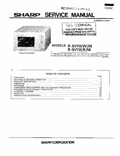 Sharp R-5V10 SHARP R-5V10_SM Microwave oven